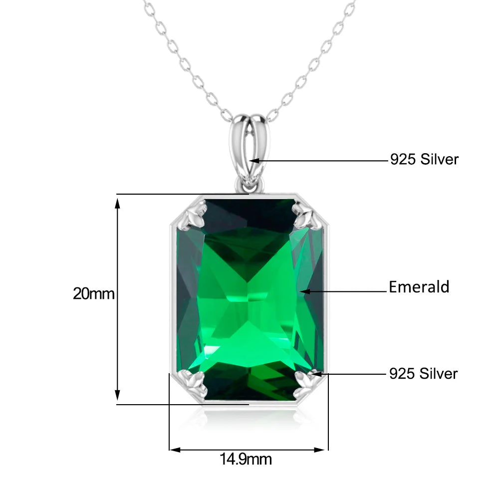 Real 925 Sterling Silver Aquamarine Necklace Pendant Anniversary Banquet Accessories Woman Fine Jewelry 2022 New Without Chain