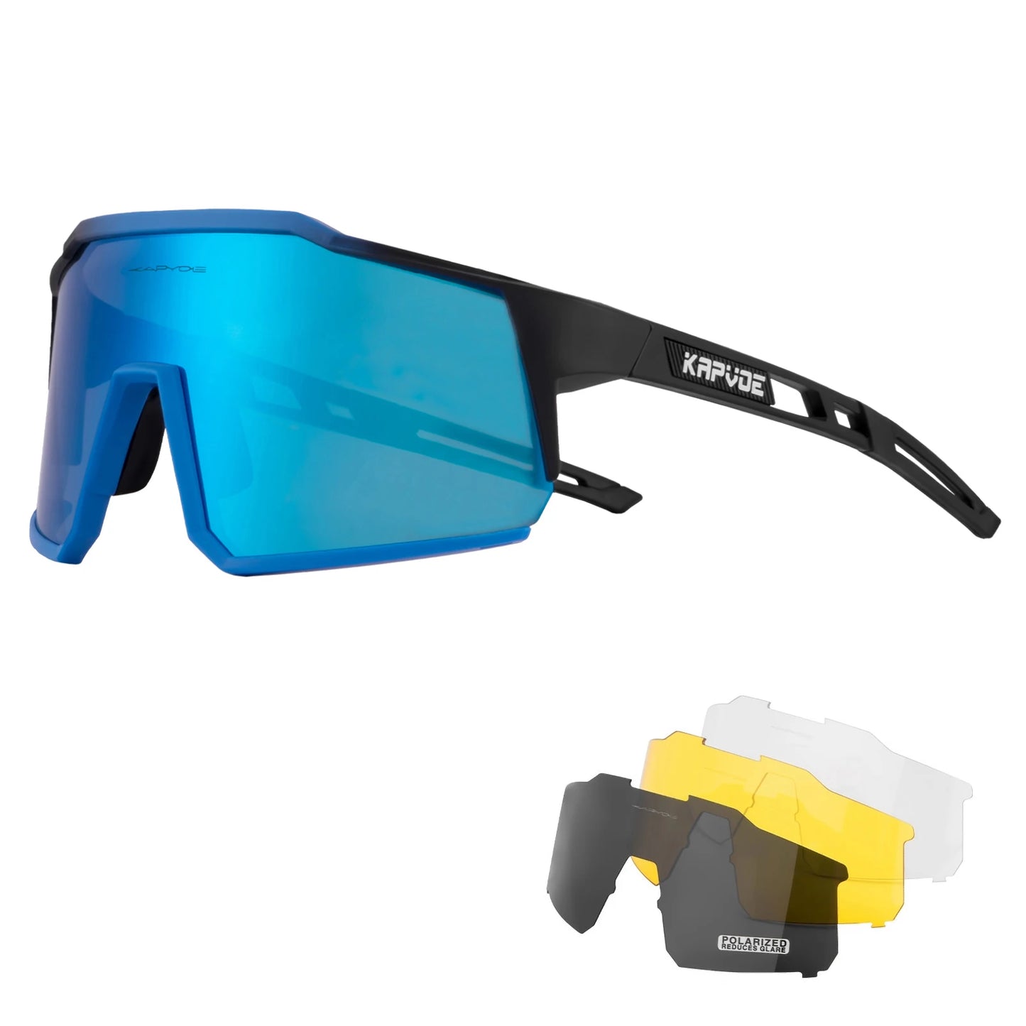 Kapvoe Cycling Glasses Road Cycling Goggles Outdoor UV400 Sunglasses Sports Protection MTB Road Mountain Bicycle Drive 4lens