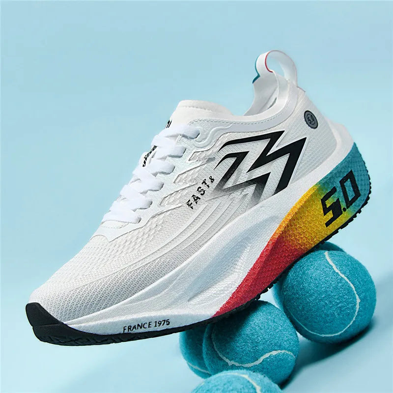 Men's Sports Shoes Cushioning Non-Slip Flat Wear Resistant Sneakers Mesh Breathable Platform Soft Running Shoes for Man