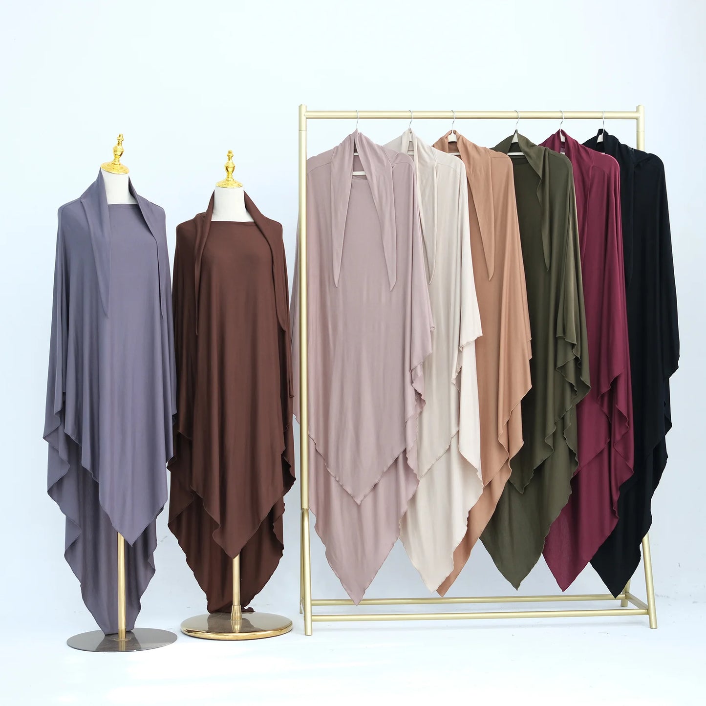 Modal Cotton Khimar Ramadan Hijab Solid Color Long Headscarf Muslim Women Long Khimar Islam Clothing Woman Solid Color Hijabs
