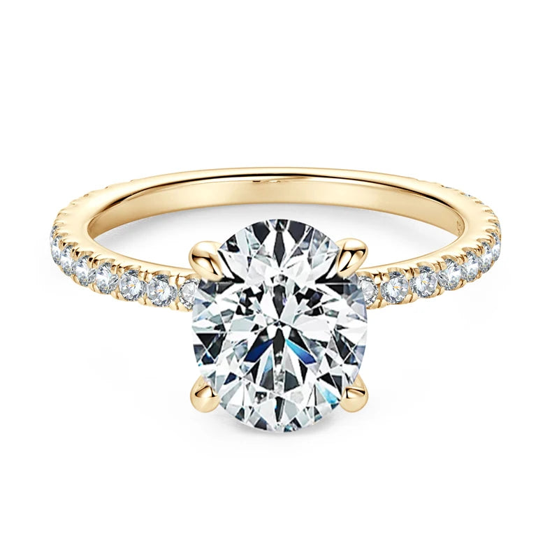 Lnngy Exquisite Oval Cut 10x8mm Simulated Diamond Ring for Women Original 925 Sterling Silver Wedding Engagement Rings Jewelry