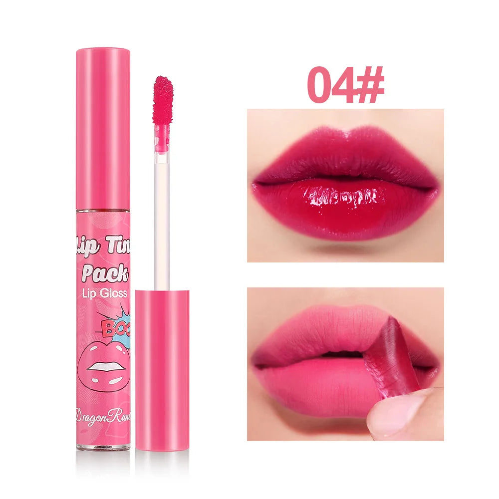 Peel Off Rose Red Lip gloss Lip Outline Contour Tattoo Lip Stain Waterproof Transfer Resistant Tear Off Peel Off Lipstick Makeup