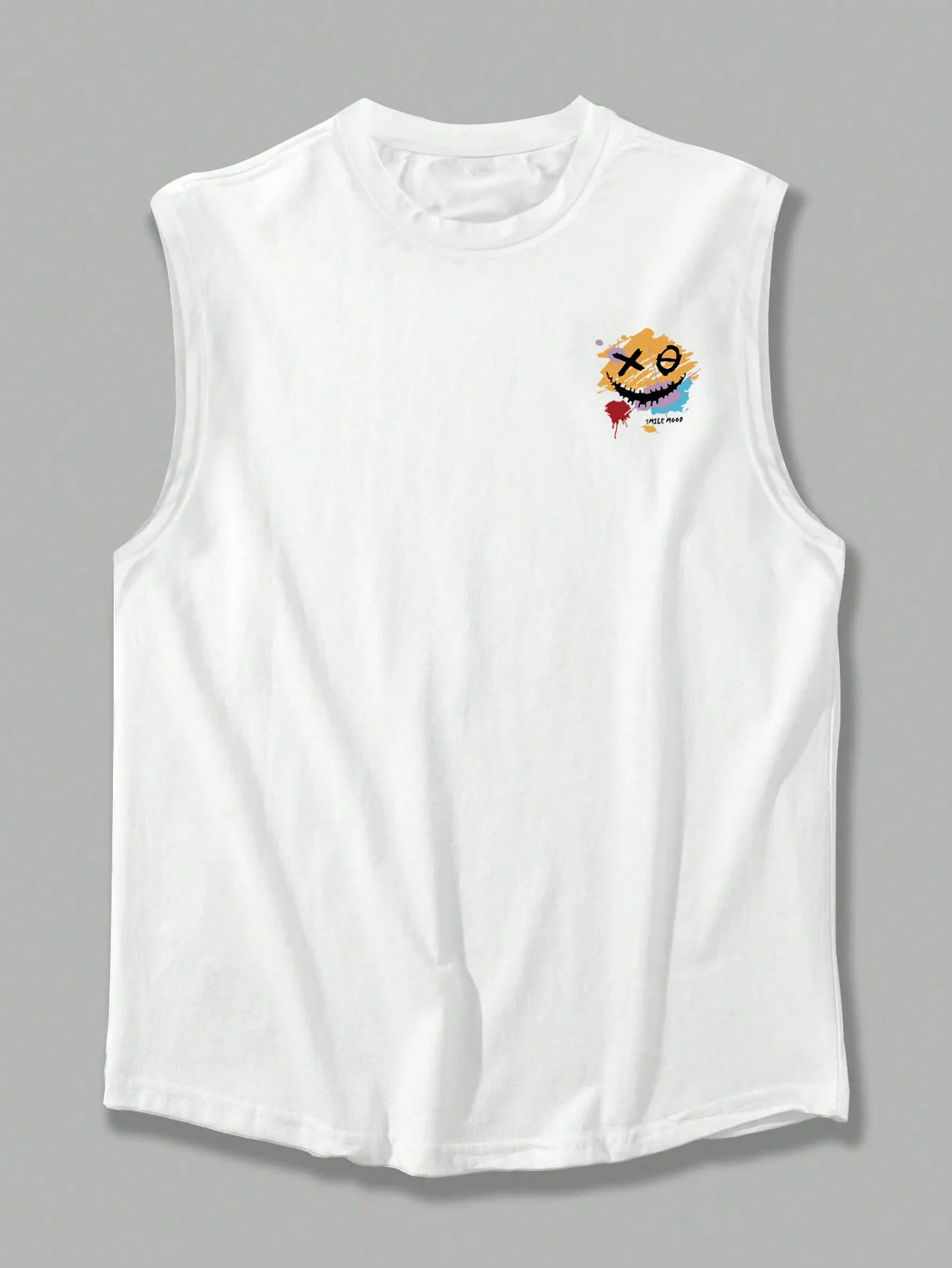 😄 Men’s Summer Sleeveless Vest,XO Smiling Face Print | Loose Fit | Comfortable & Breathable | Casual & Travel