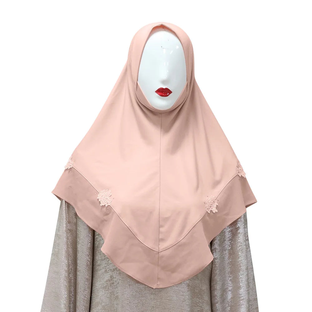 Elegant Instant Hijab Headwrap for Muslim Women Hijab Shawl Islamic Scarves Easy to Wear Ramadan Eid Arab Hijab Turban Cap