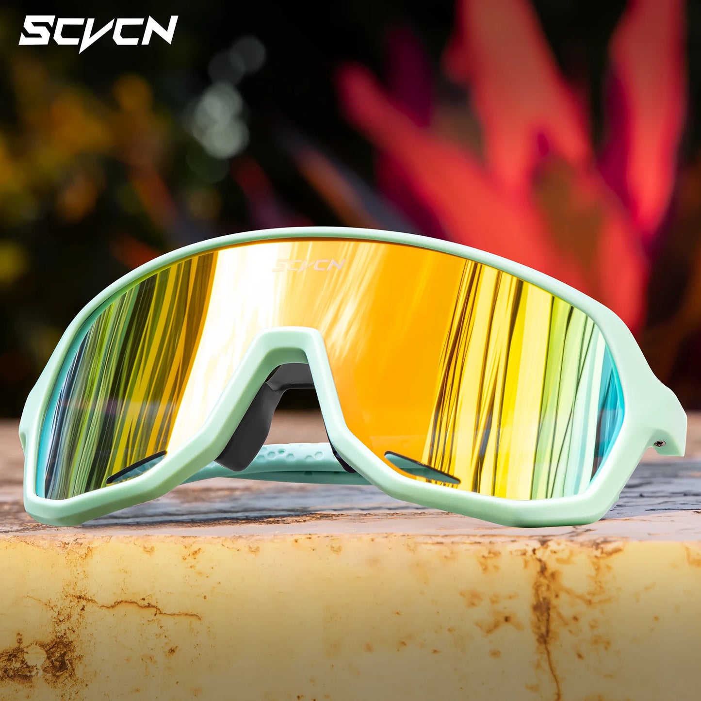 Scvcn Fashion Sunglasses for Men Sun Mountain Bike Road Bicycle Eyewear Goggles Sports UV400 MTB Photochromic Cycling Glasses