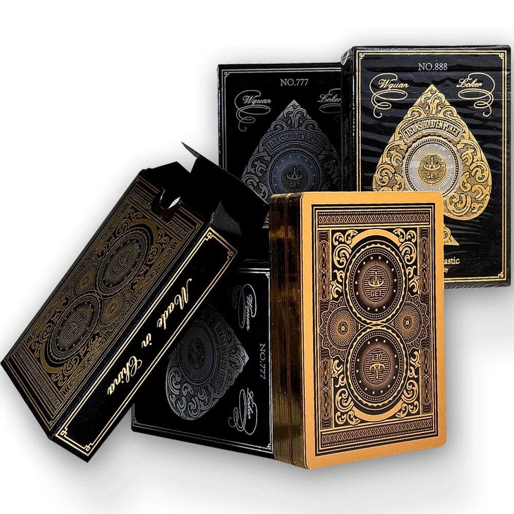 Premium Gold Edge Silver Edge Playing Cards PVC Plastic Waterproof Durable Poker Cards Large Character Deck of Cards for Parties