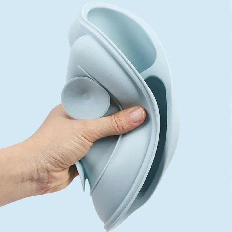 Mother Kids 8PCS Baby Silicone Feeding Set Bibs Sucker Dinner Plate Antislip Bowl Spoon Cup Children's Tableware Baby Stuff