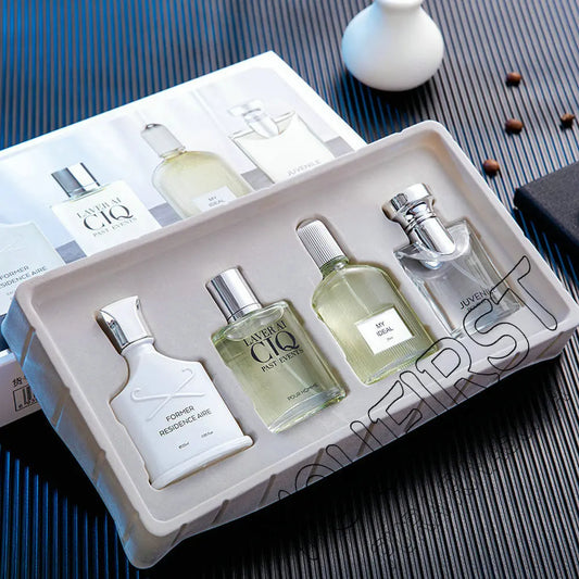 Brand Men Perfume 100ml Gift Box Four Piece Set Lasting Fragrance Body Spray Fresh Plant Floral Scent Pheromone Parfums Homme