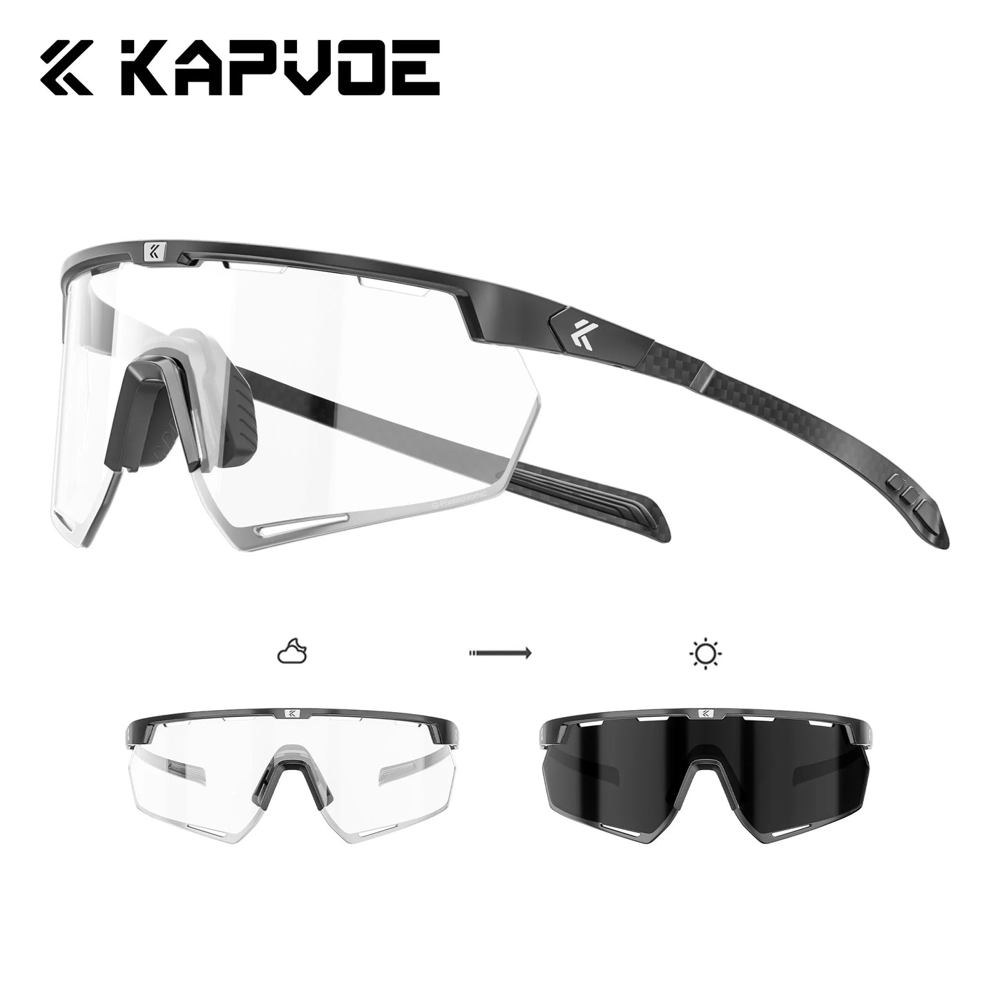 CarbonRide™ Photochromic Cycling Sunglasses – Lightweight UV400 Sports Eyewear