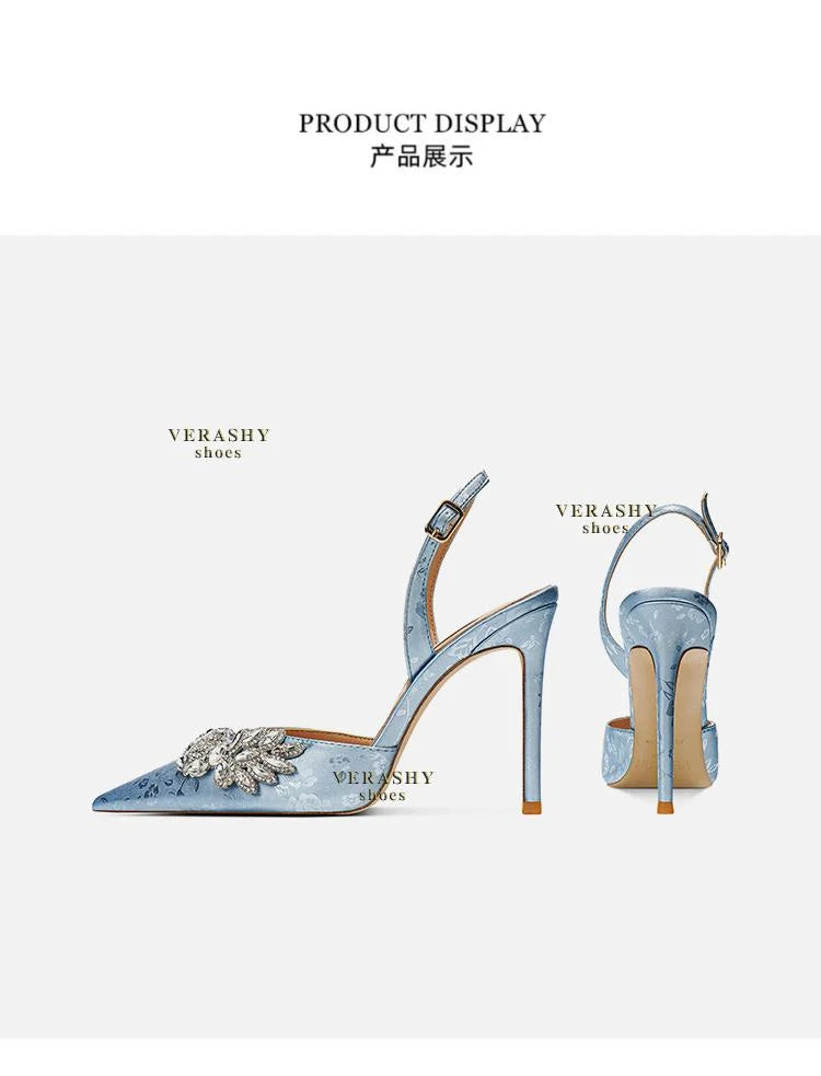 New Green Lady Sandals Fashion Thin Heel Slingback Woman Pumps Sexy Female Dress Party High Heels Shoes