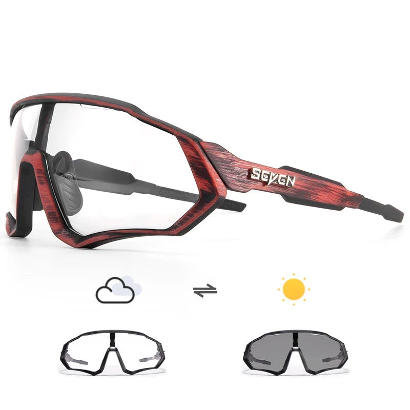 SCVCN Cycling Glasses Road Bike Eyewear Men Sports Eyewear Women Outdoor Goggles UV400 Bicycle Cycling Photochromic Sunglasses