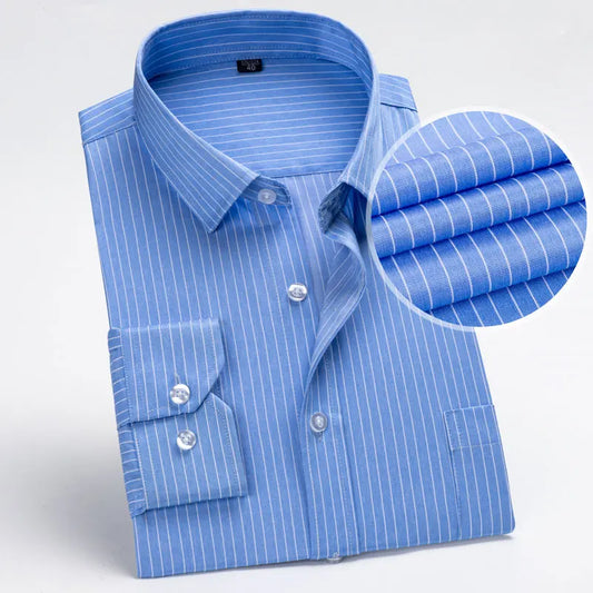 13/24 Men’s Slim-Fit High-Quality Cotton Shirt – Long Sleeves, Casual Breathable Fabric