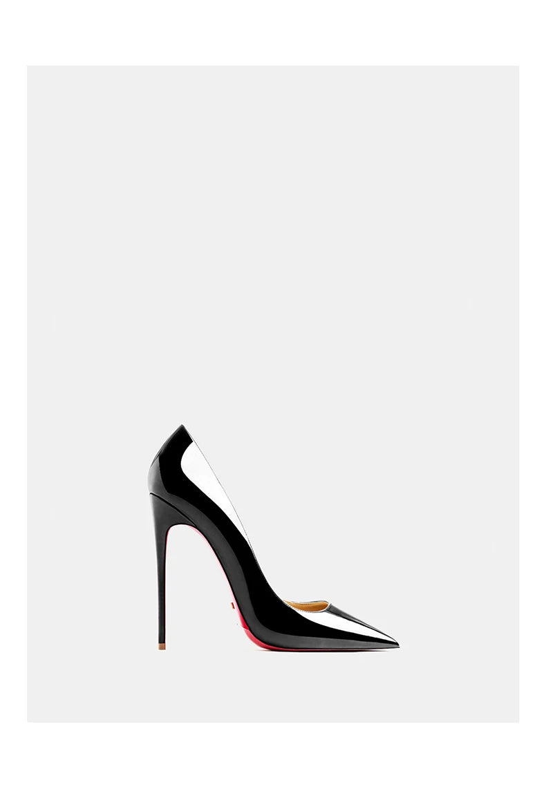 8cm (1) Women’s Patent Leather Pointed-Toe High Heels – 8cm Thin Heel