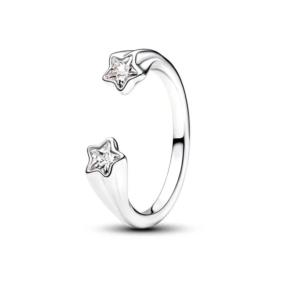 Original 925 Sterling Silver Rings For Women Flower Crown Love Heart Sun Moon Engagement Wedding Pink Bow Ring Luxury Jewelry