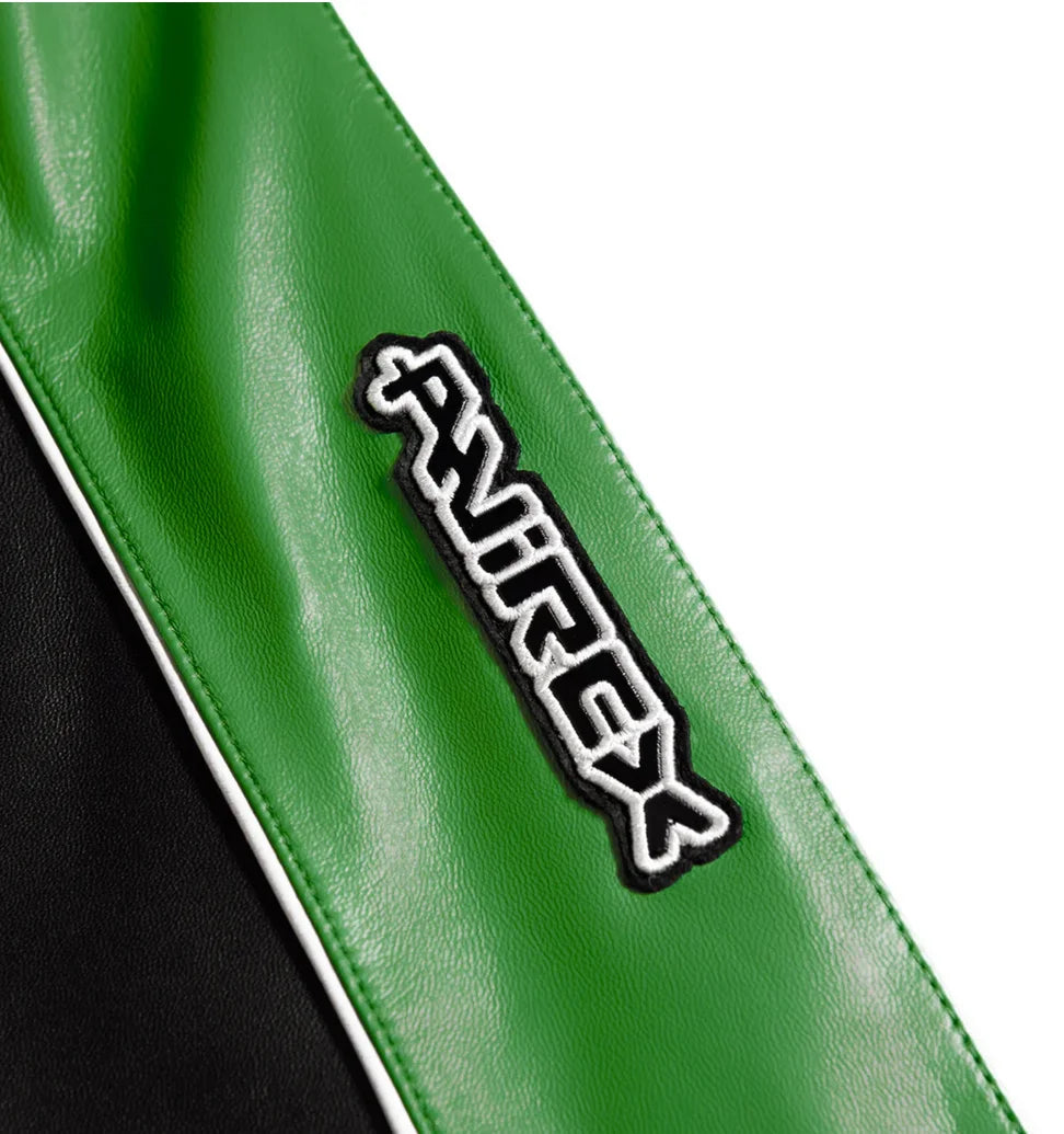 AVIREX Autumn New European Lambskin Jacket Men Motorcycle Riding Leather Leather Jacket Leather Pants Set LONE WOLF RACER JACKET
