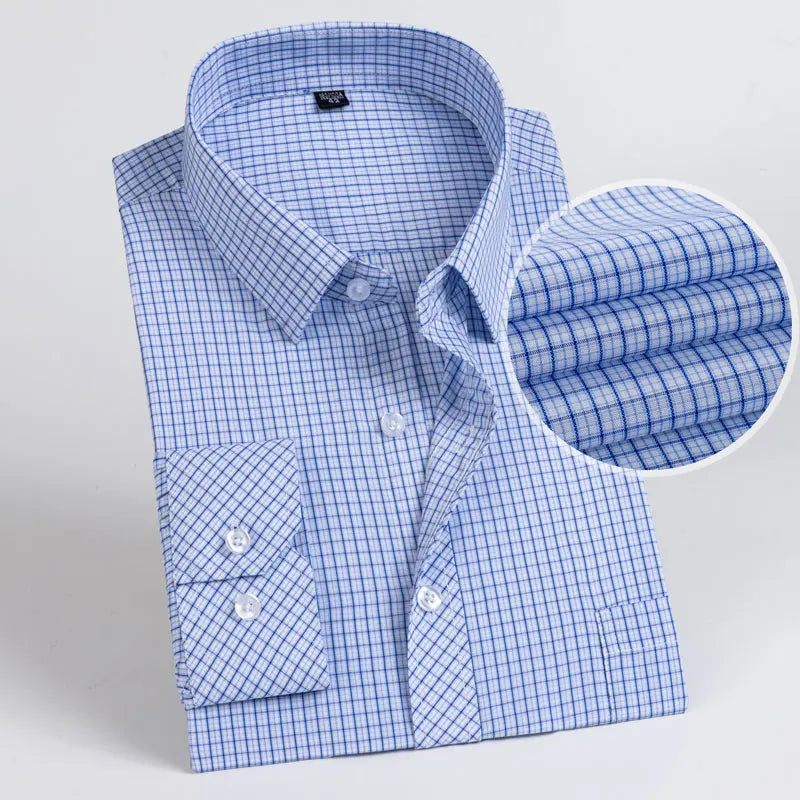 1/12 Men’s Slim-Fit High-Quality Cotton Shirt – Long Sleeves, Casual Breathable Fabric