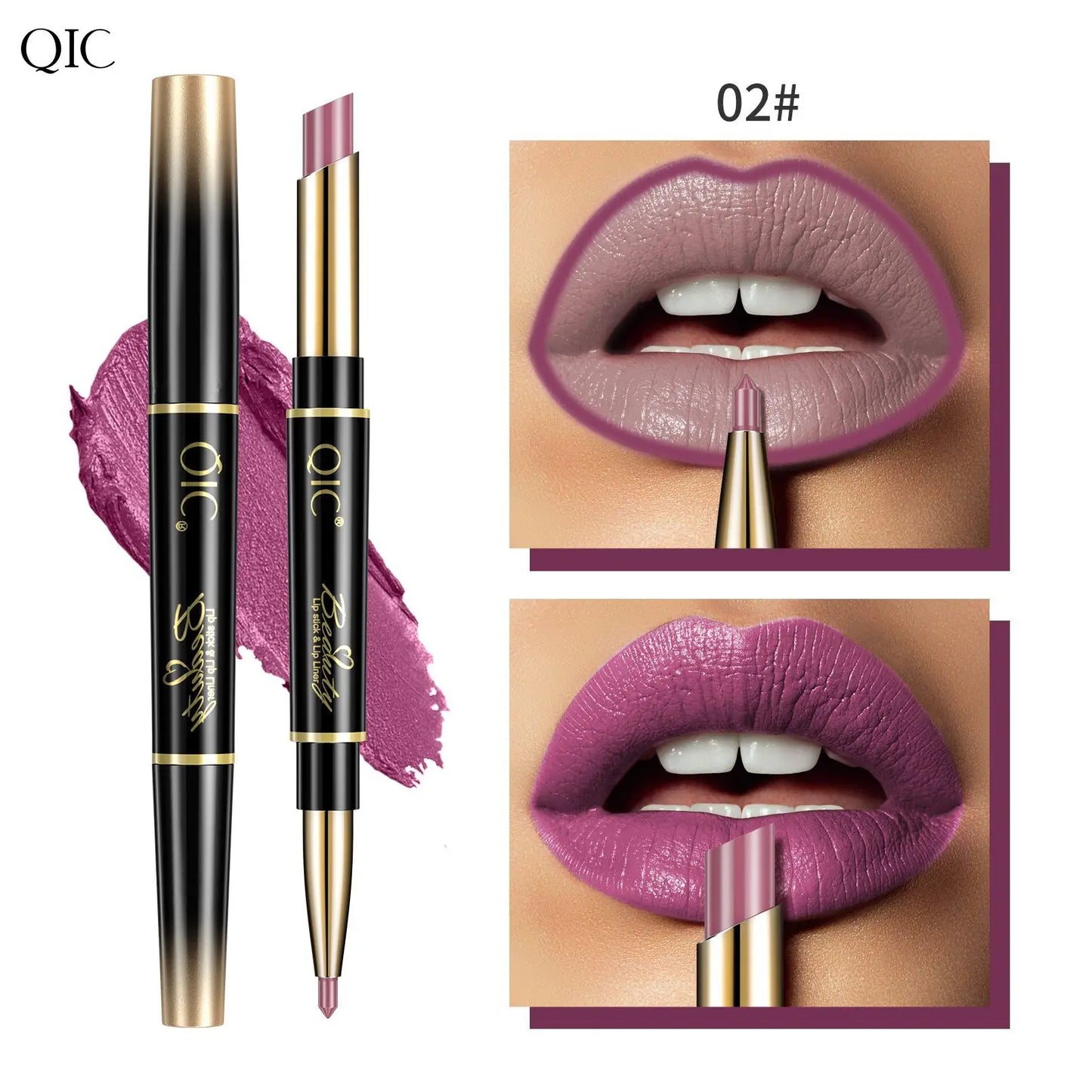 2 IN 1 Lip Liner Waterproof Nude Matte Lipstick Pencil Sexy Red Long Lasting Double Ended Lipliner Makeup Cosmetics For Women