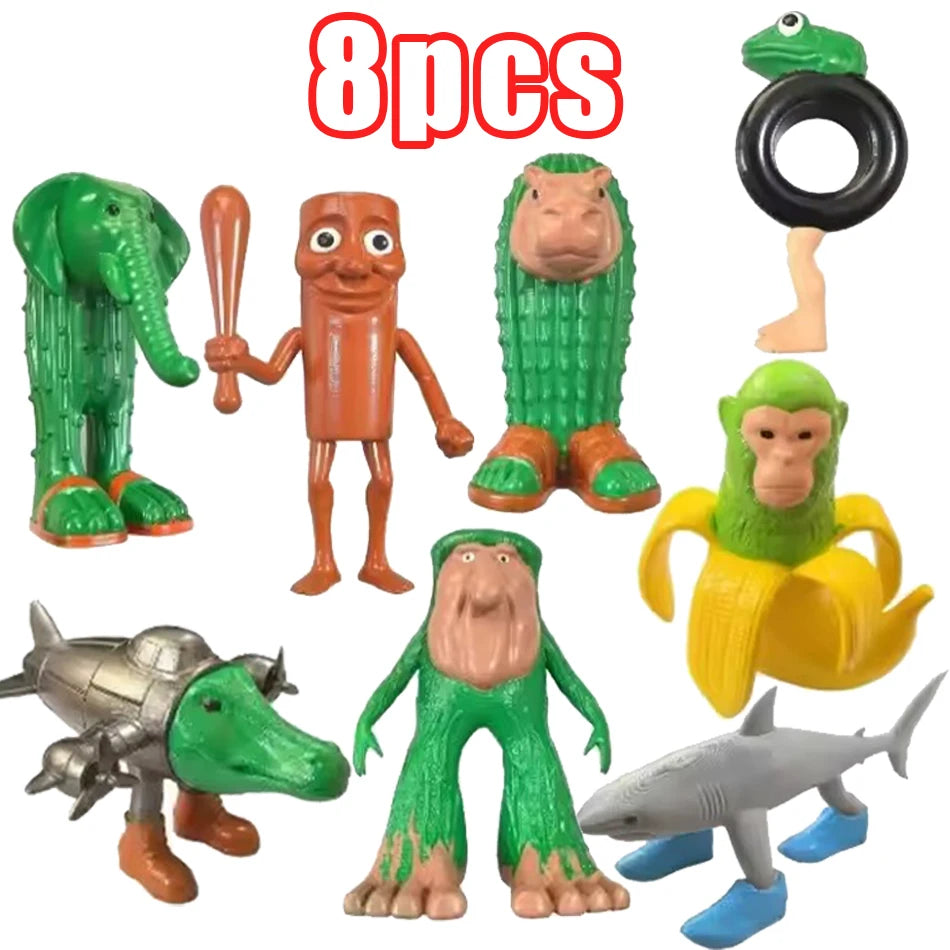Italian Brainrot Tung Sahur Figure Toy Tralalero Tralala Figures Bombardino Crocodilo Shimpanzini Bananini Model Decor Doll Gift
