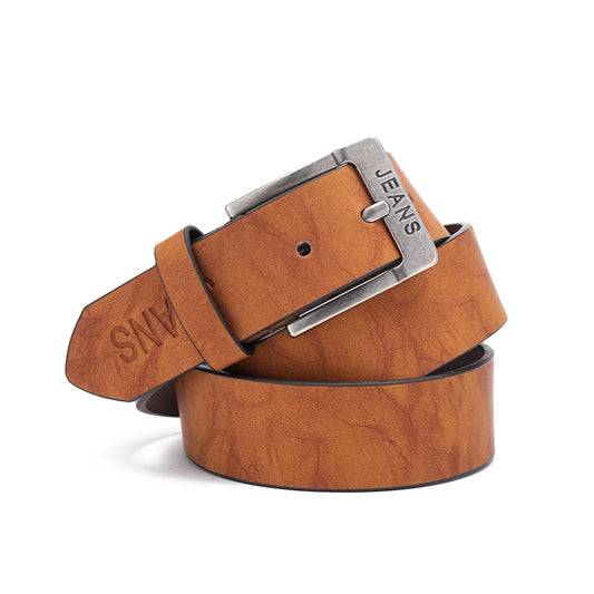 A men's PU belt suitable for leisure business gifts (send a perforated nail)