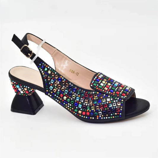 New Arrival Italian Women Pumps Decorated with Rhinestone Shoes for Women 2024 Designer Luxury Wedding Shoes Bride