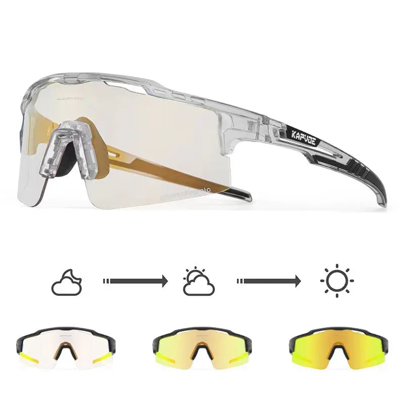 KAPVOE Photochromic Cycling Glasses Outdoor Sports Sunglasses for Man Bicycle Eyewear MTB Cycling Women Road Bike UV400 Goggles