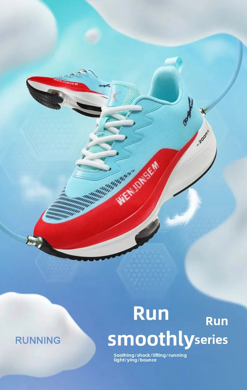 Men's Breathable Sports Shoes Summer Collection Mesh Fabric Double Air Cushion Running Shoes Korean Style The New