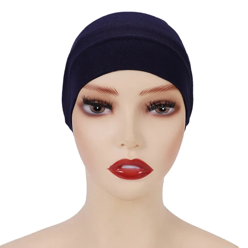 Cotton Muslim Underscarf Inner Tube Cap Islamic Eid Prayer Hijab Bottom Hat Headwear Arab  Women Wrap Headscarf Turban
