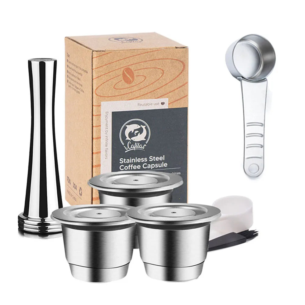 Coffee Capsule For Nespresso Reusable Stainless Steel Refillable Filters Espresso Pod Fit Inissia Pixie Essenza Mini CoffeeMaker