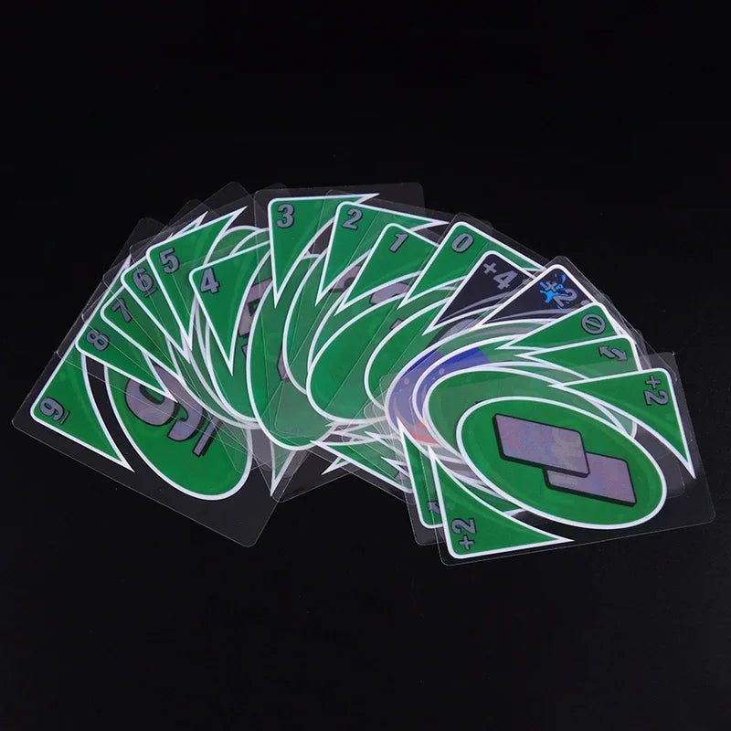 Board Games UNO H2O Card Game WaterProof Pressure Proof PVC Plastic Transparent Kids Toys Playing Cards Halloween Birthday Gifts