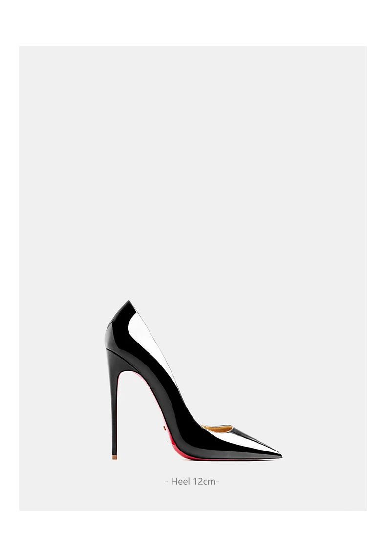 10cm (2) Women’s Patent Leather Pointed-Toe High Heels – 10cm Thin Heel