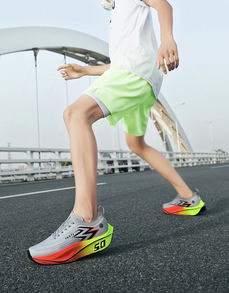 Men's Sports Shoes Cushioning Non-Slip Flat Wear Resistant Sneakers Mesh Breathable Platform Soft Running Shoes for Man