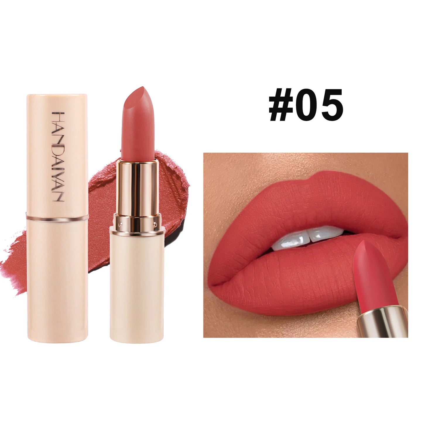 8 Colors Deep Red Matte Lipstick Waterproof Non-Stick Velvet Texture Easy Apply Rose Red Lip Makeup Long-Lasting Cosmetics