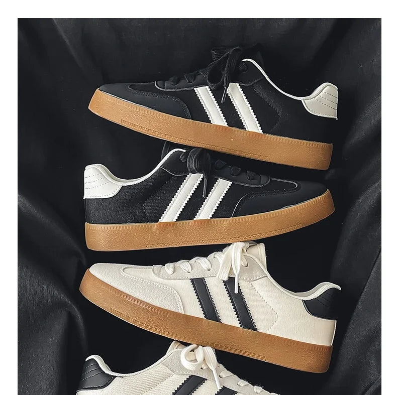 Men's Casual Retro German Training Shoes Lace-up Lightweight Comfortable Sports Flat Shoes Men Skateboard Running Shoes