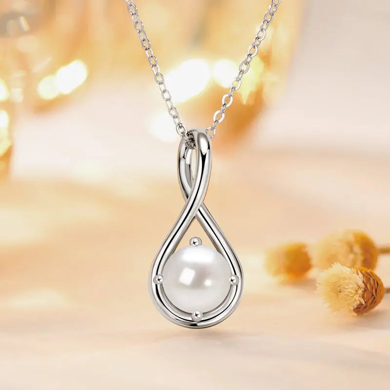 Lnngy Genuine 925 Sterling Silver Infinity Pendant Necklace Colorful Zircon Birthstone Necklaces for Women Jewelry Collar Mujer