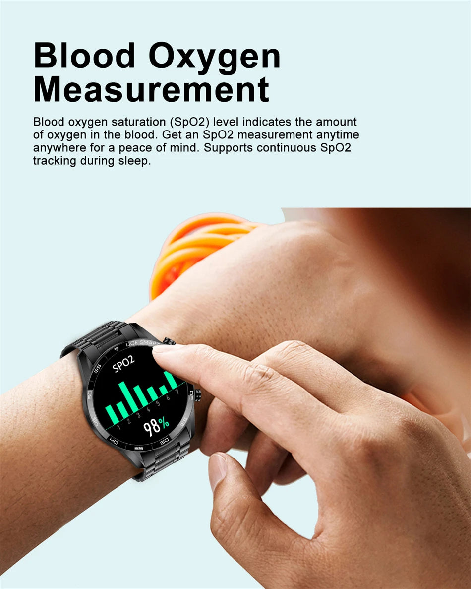 LIGE New BW0189 PRO Smart Watch Men Bluetooth Call Watch IP67 Waterproof Sports Fitness Watch For Android IOS Men Smart Watch