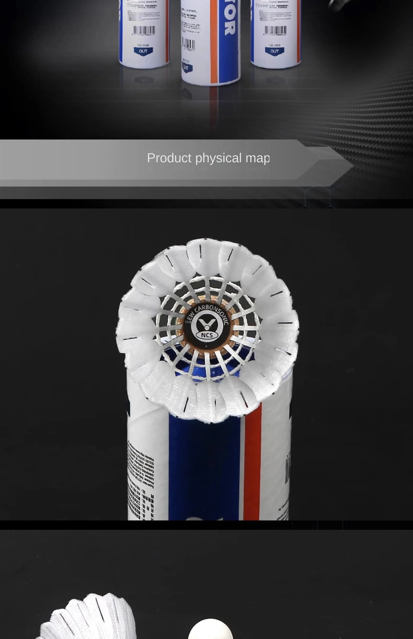 1 Tube 3Pcs Victor new carbon sound NCS artificial badminton with stable flight and endurance for matches