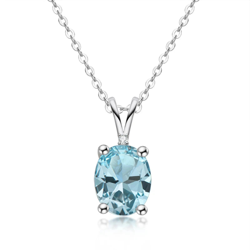 Lnngy Certified 925 Sterling Silver Chain Necklace Irregular Colorful Gemstone Pendant Necklaces for Women Collar Mujer