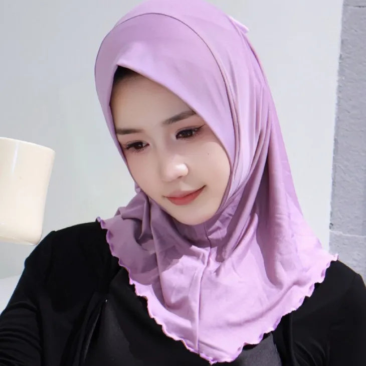 Muslim Elegant Girls Instant Hijab with Bowknot Islamic Women Turban Full Cover Scarves Shawl Arab One Piece Amira Head Wraps