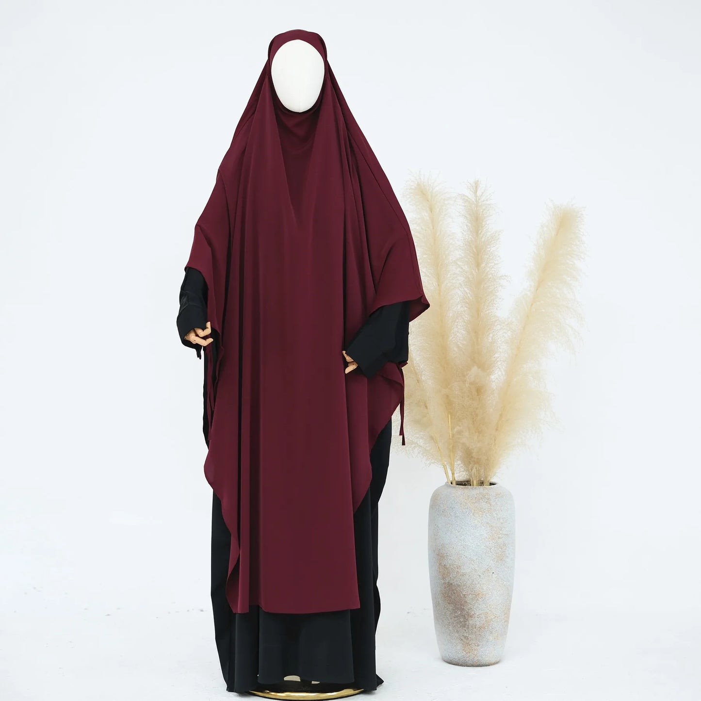 Ramadan Eid Muslim Women Prayer Hijab Long Scarf Islamic Pullover Big Khimar One Piece Abaya Arabia Shawls Dubai Turkey Headwrap