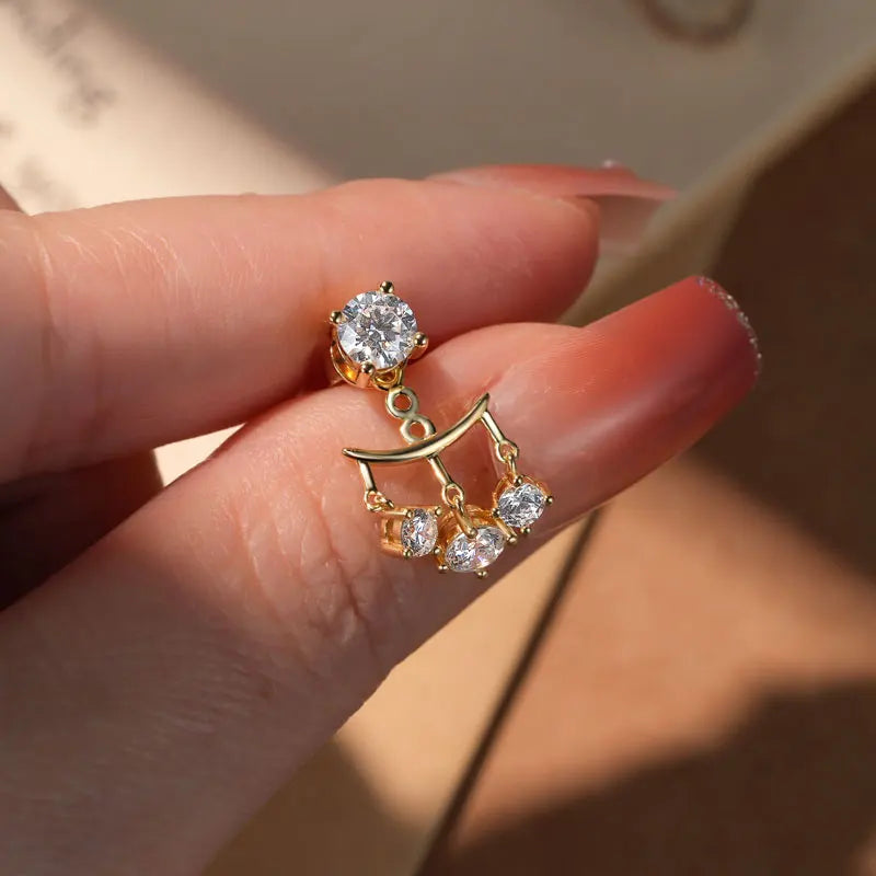 Lnngy Certified GRA 5mm 0.5ct Moissanite Earrings For Women 925 Sterling Silver Stud Earring Sparkling Korean Wedding Jewelry