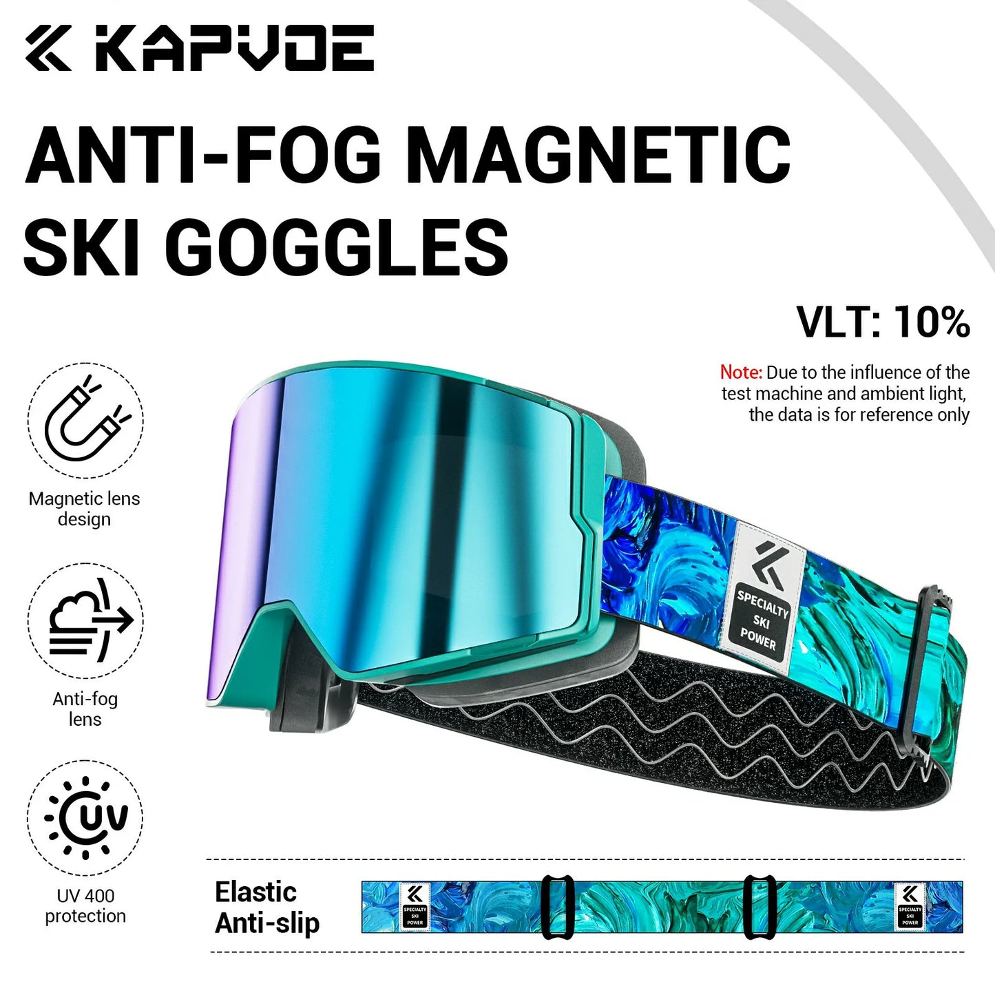 KAPVOE New Photochromic Outdoor Sport Ski Snowboard Goggle Men UV400 Protection Women Glasses Magnetic Attraction Skiing Goggles