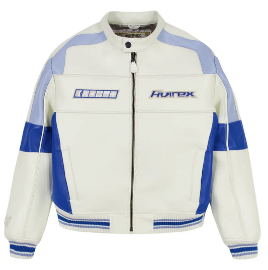 AVIREX Spring New OFF SHORE RACING JACKET European antique sheepskin jacket men's casual embroidered applique art coat tops