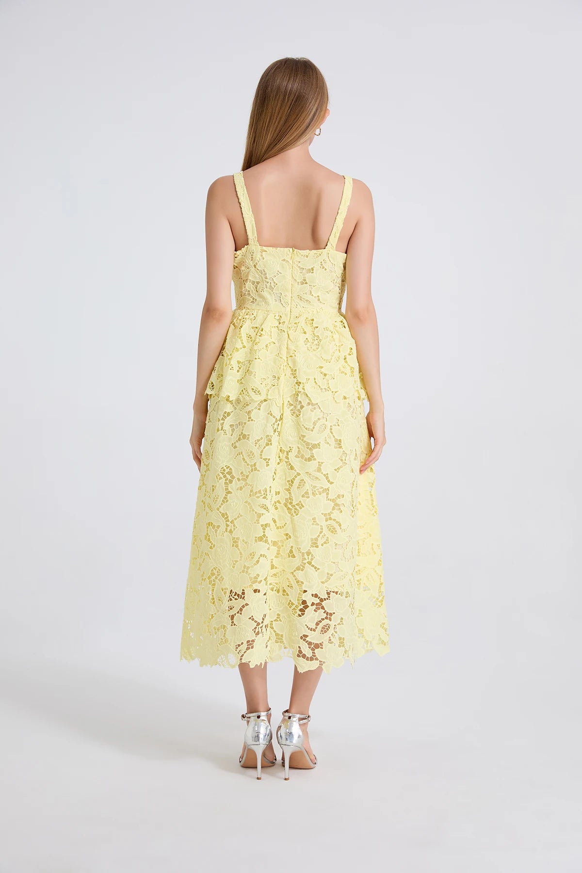 Women's Dress New Flower Embroidery Square Collar Long Dresses for Summer 2025 Backless Sleeveless Midi Dresses Party Dresses