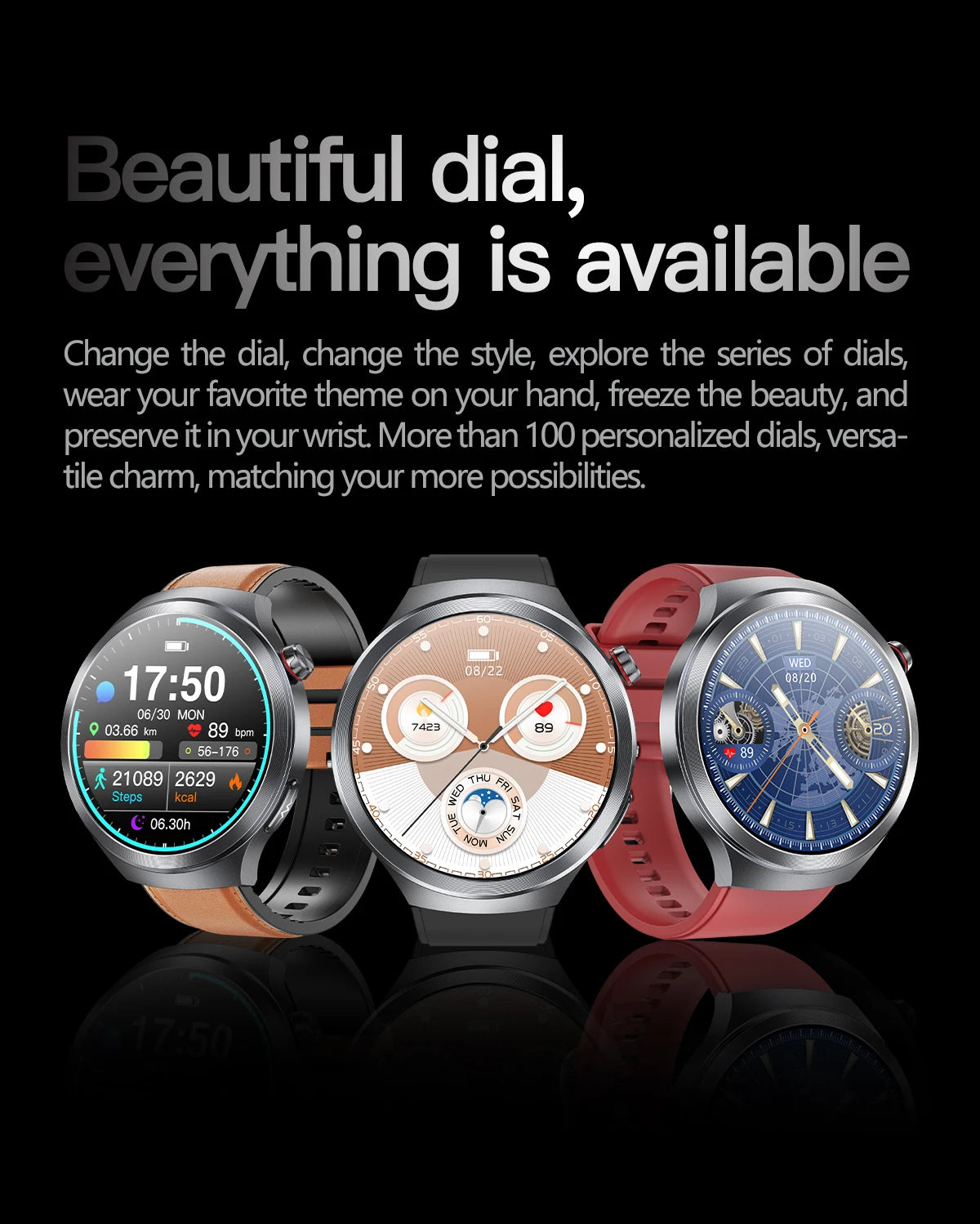 LIGE 2025 Men's ECG Smart Watch 1.73” AMOLED Screen Emotional Fatigue Monitoring NFC Access Control Fitness Tracker Watch