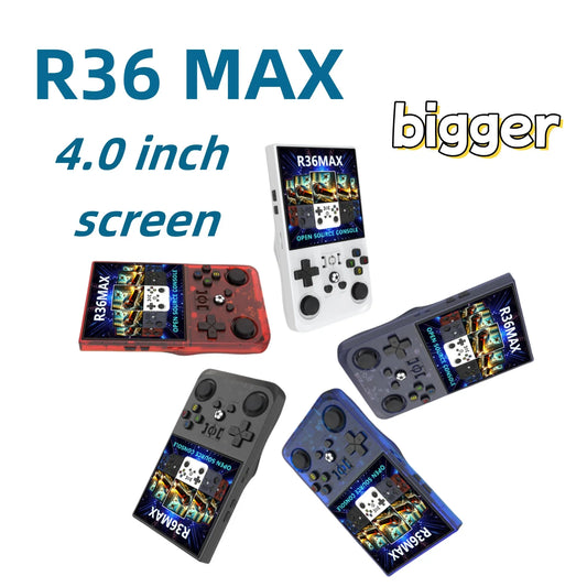 R36 Max Retro Video Game Console Consola Portable Handheld Game Player Android Linux System 4.0 Inch IPS Screen 64GB 128GB Wifi