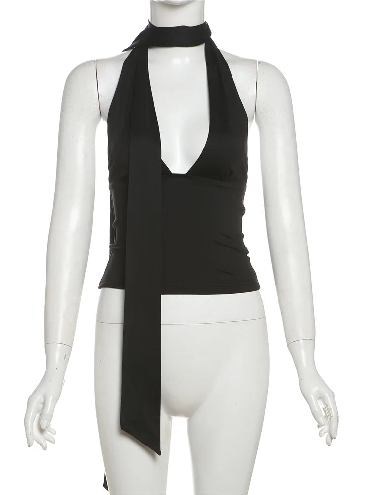 Backless Irregular Scarf Tank Top – Sexy Summer Streetwear Vest