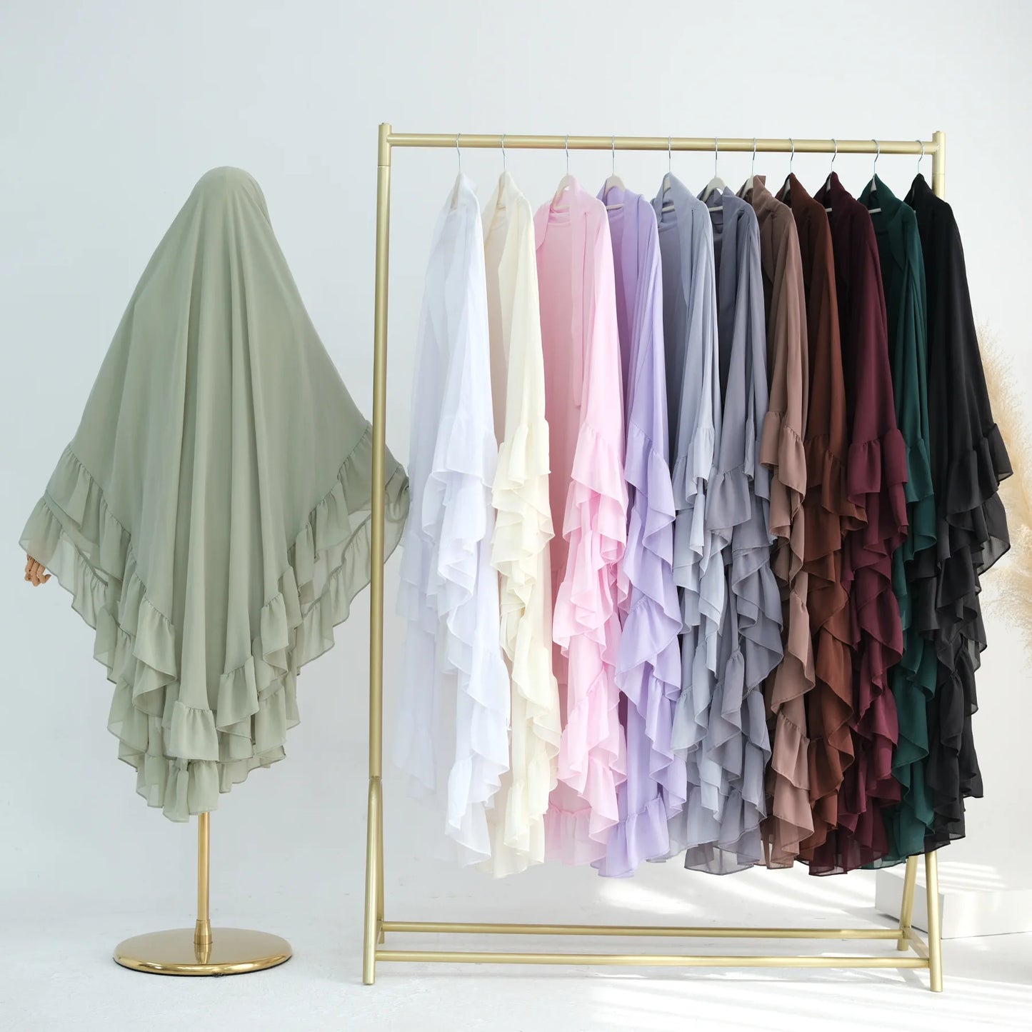 Long Chiffon Khimar Abaya Niqab Muslim Maxi Hijab for Women – Elegant Islamic Prayer & Ceremonial Clothing