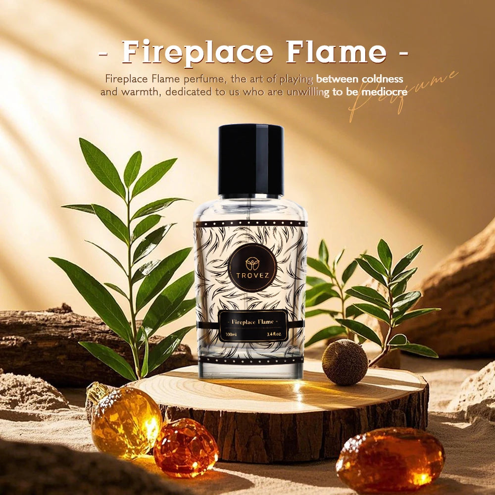 TROVEZ Fireplace Flame 100ml Perfume Arab Wood Tone Long-lasting Fragrance Unisex Perfume Body Spray Scent Gifts Aroma Men Women