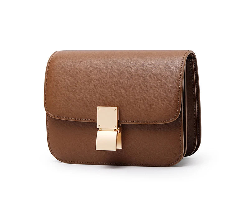 Women Shoulder Bag Female Split Leather Ins Vintage Messenger Lady Small Square Palm Texture Printing Box Flap Underarm Bag 2022