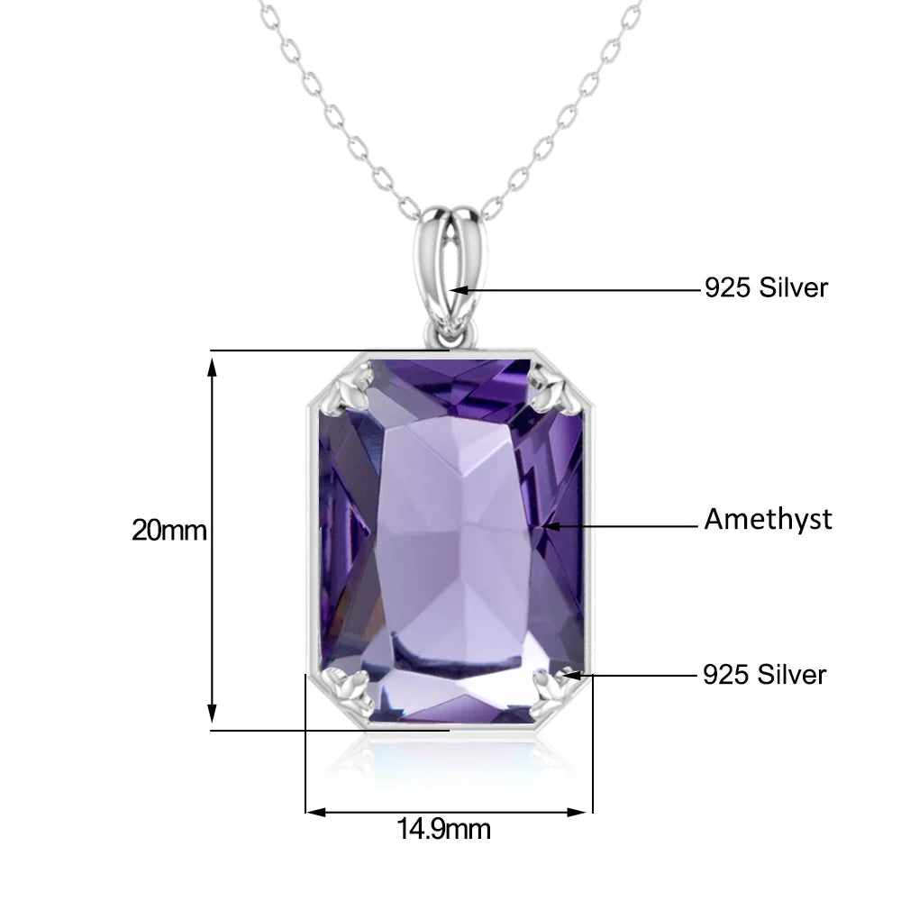 Real 925 Sterling Silver Aquamarine Necklace Pendant Anniversary Banquet Accessories Woman Fine Jewelry 2022 New Without Chain